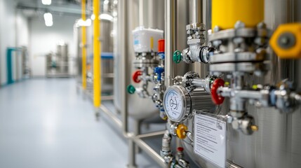 Industrial machinery in a processing facility