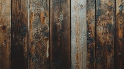Fototapeta premium Dark Brown Weathered Vertical Wooden Planks Texture Background
