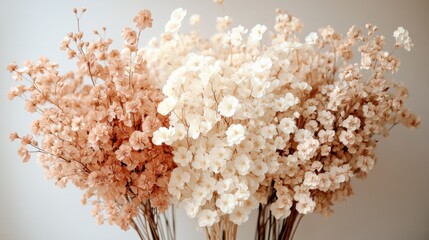 Dried Flower Bouquet in Blush, Cream and Beige Tones
