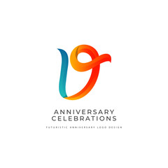 19 years anniversary celebrations logo concept
