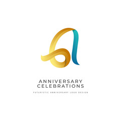 61 years anniversary celebrations logo concept