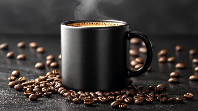 Coffee cup with beans