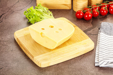 Gourmet Maasdam cheese with hole