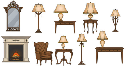 Furniture and lamps generative AI