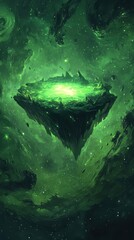 A Green Floating Island in a Cosmic Nebula