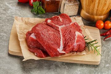 Raw beef meat piece for cooking