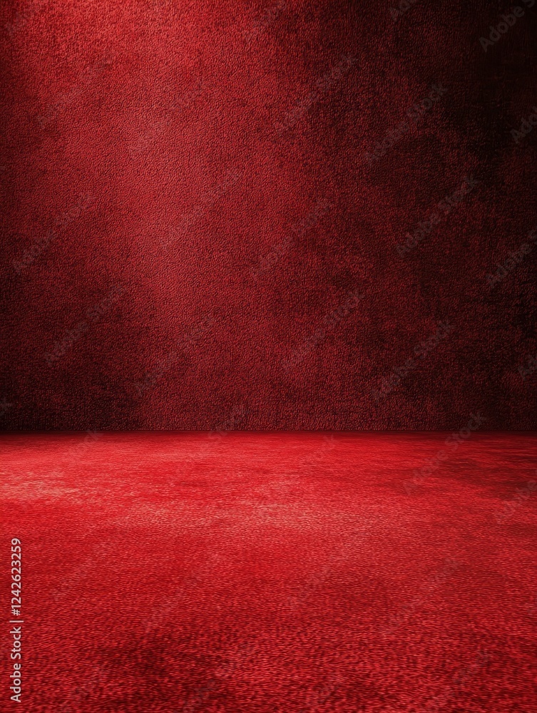 Poster Red Room Background - A textured red background with a subtle spotlight effect, ideal for product displays or graphic design projects.