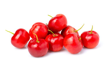 red cherries isolated on white