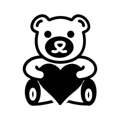Vector black icon for Teddy day