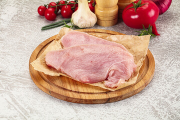 Raw uncooked turkey fillet steak