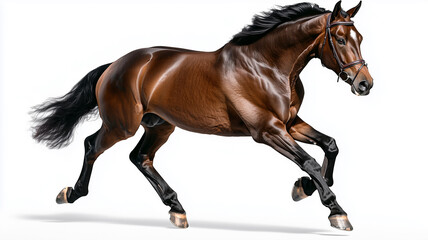 Obraz premium Bay stallion runs gallop 