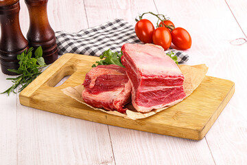 Raw beef rib for cooking