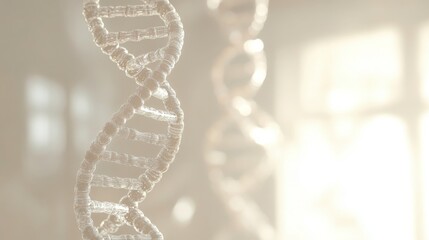 Elegant 3D DNA Model Rendering Illuminating Genetic Research and Scientific Innovation