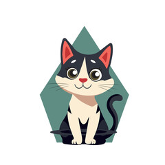 Fototapeta premium Cute cate vector png