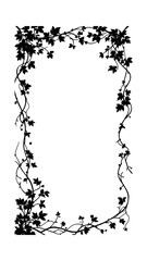 Vines silhouette border png transparent background