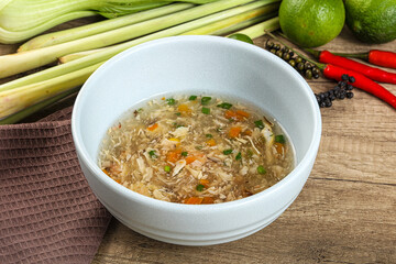 Asian gourmet crab soup with spices