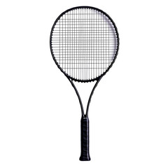 Black Tennis Racket Isolated on a White Background for Sports Use