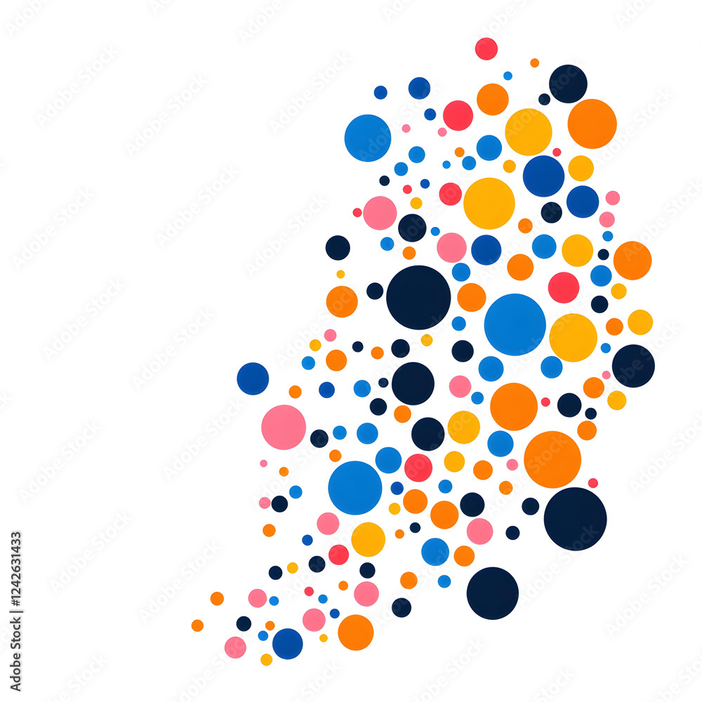 Aufkleber colorful circles in abstract design creating modern vibrant patterns