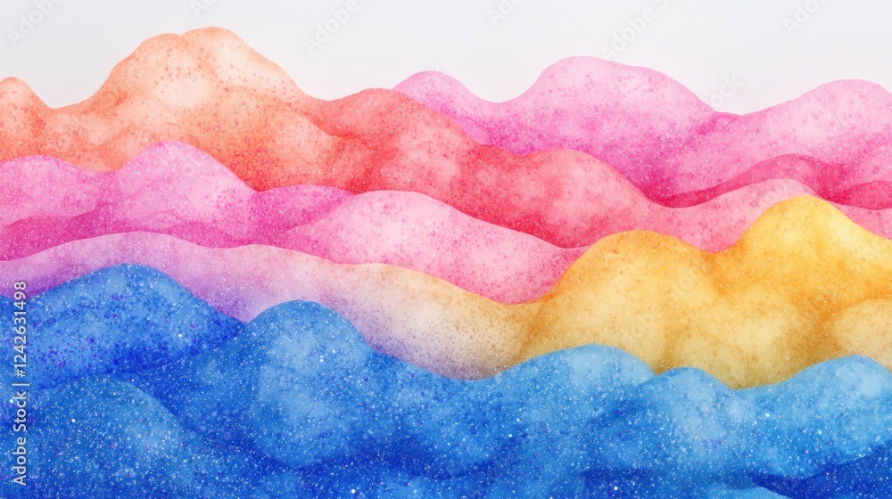 Aufkleber vibrant waves of colorful foam in abstract patterned design