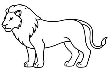 Minimalist Lion Single Line Vector