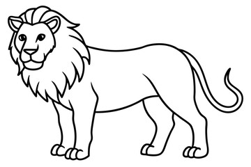 Minimalist Lion Single Line Vector