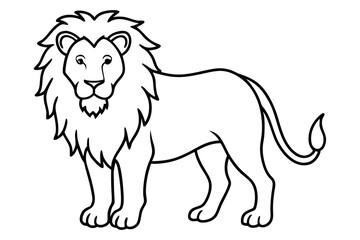 Minimalist Lion Single Line Vector