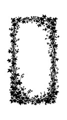 Fototapeta premium Vines silhouette border png transparent background