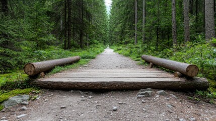 Forest path wooden bridge nature trail walk