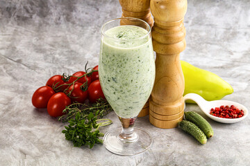 Fresh dietary detox cucumber smoothie
