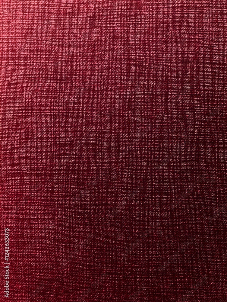 Poster red textured fabric background - close-up shot of a dark red fabric with a subtle textured weave, id