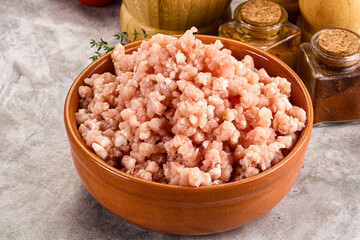 Homemade Raw pork minced meat