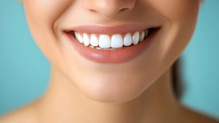 Obraz premium Close-up of a woman face with a proud smile, expressing confidence and self-assurance.