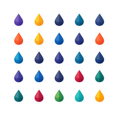 Colorful Droplets in a Symmetrical Arrangement on a Black Background