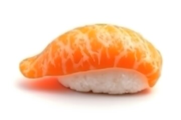 Fresh salmon sushi nigiri isolated on a white background