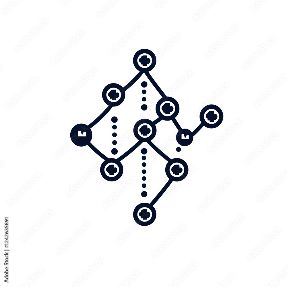 Poster abstract geometric connection with nodes and lines for design use