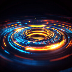 High-Speed Glowing Lines: Technology Turntable and Digital Abstract Concept Illustration
