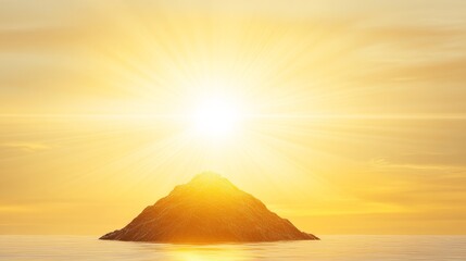 Solitary Island Sunset Golden Hour Ocean View