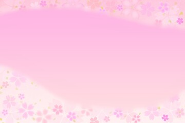 春の桜の和風背景フレーム