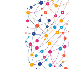 Obraz premium Colorful Abstract Connections with Dots and Lines in Interesting Patterns