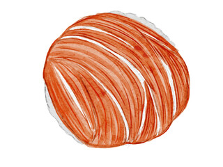 水彩で描いた和食の手毬寿司のシンプルな日本食のイラスト素材