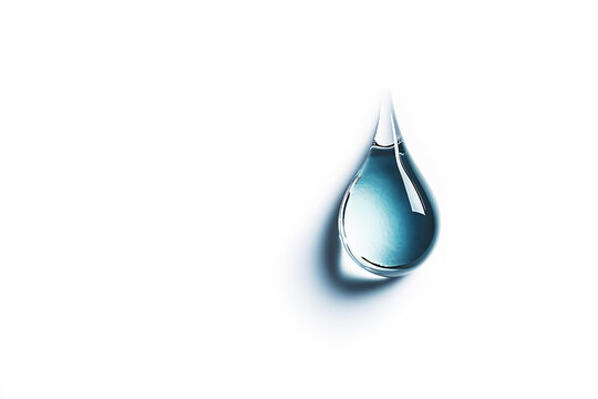 Blobs of blue oil drop on white background with light and shadow. Copy space for text. Crude oil spill. puddle spill. Fuel oil. Price of energy oil in global business. Copy space for text.