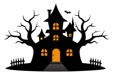 Haunted House – Spooky Vector Illustration & Line Art Set