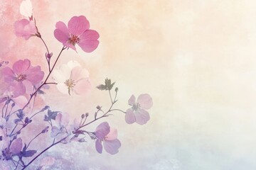 Delicate Floral Watercolor Pastel Blossoms - Pastel floral design, symbolizing serenity, beauty, nature, gentleness, and springtime.