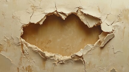 Fototapeta premium Crumbled powder, textured hole, neutral backdrop. Use for cosmetics, food, or other product displays