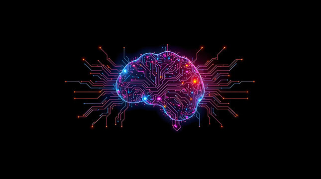 Artificial intelligence Brain Isolated On Background