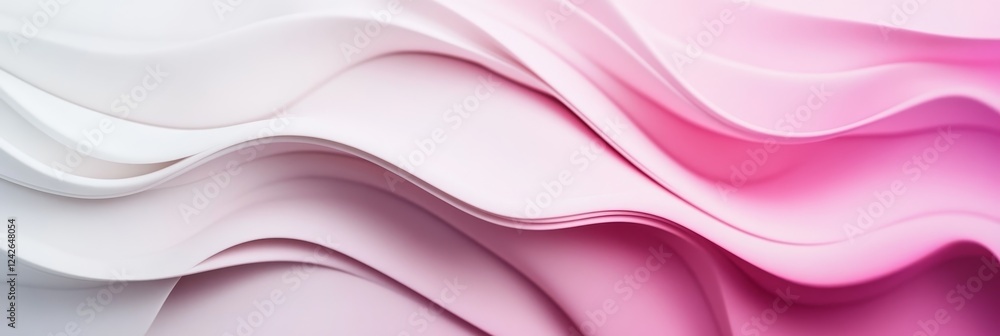 Poster abstract pink and white waves - smooth pink and white flowing waves create an elegant and modern abs