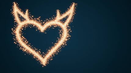 Obraz premium Sparkling Heart with Devil Horns Fiery Love Design