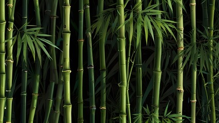 Fototapeta premium Bamboo leaf background Generative AI
