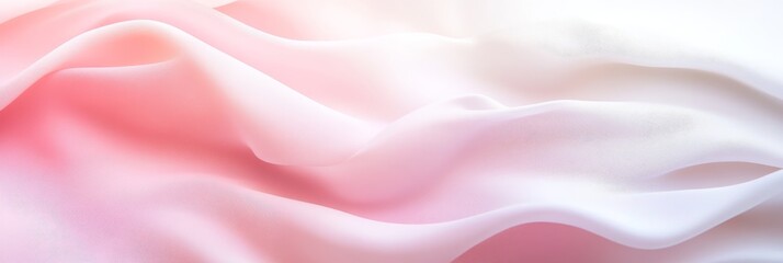 Obraz premium Pink and White Silk Fabric Texture - Soft, flowing pink and white silk fabric with a gradient effect. Elegant and luxurious texture.
