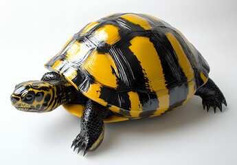 Obraz premium Yellow and black turtle shell reptile animal wildlife